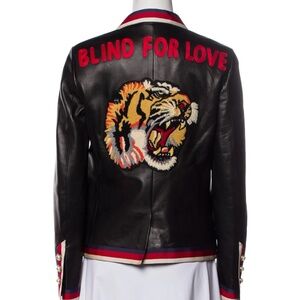 GUCCI  Blind For Love  Lamb Leather  Blazer  Size, IT40